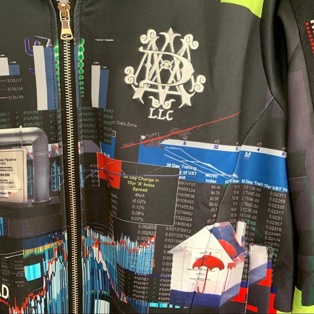 Milfdad Black Spreadsheet Track Jacket Small Ecle… - image 7